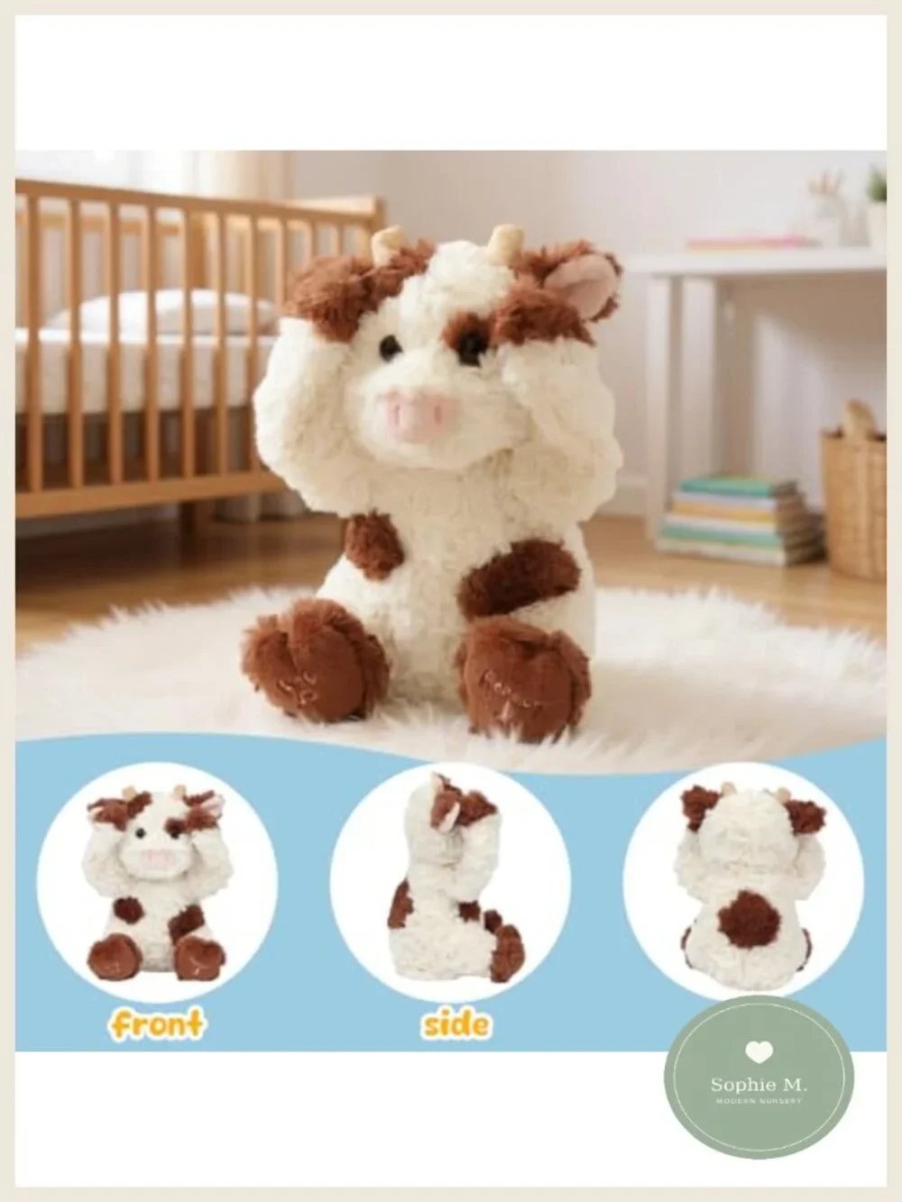 Interactive Cow Plush Toy Repeats What You Say Singing Stuffed Animal